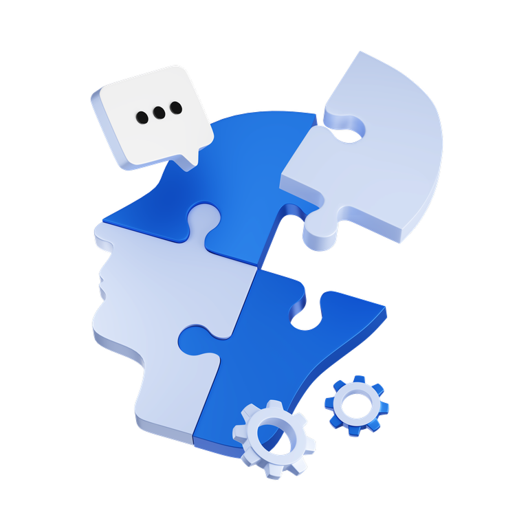 퍼즐과 말풍선 일러스트